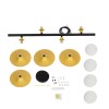 GloboStar® JOLIET 00782 Μοντέρνο Κρεμαστό Φωτιστικό Ανάρτηση Πολύφωτο 4 x G9 Μαύρο & Χρυσό Μέταλλο - Μ65 x Π28 x Υ20cm