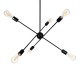 GloboStar® ZANE 00784 Μοντέρνο Φωτιστικό Οροφής Πλέγμα Πολύφωτο 6 x E27 IP20 Μαύρο Μέταλλο - Μ70 x Π70 x Υ100cm
