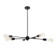 GloboStar® ZANE 00784 Μοντέρνο Φωτιστικό Οροφής Πλέγμα Πολύφωτο 6 x E27 IP20 Μαύρο Μέταλλο - Μ70 x Π70 x Υ100cm
