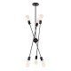 GloboStar® ZANE 00784 Μοντέρνο Φωτιστικό Οροφής Πλέγμα Πολύφωτο 6 x E27 IP20 Μαύρο Μέταλλο - Μ70 x Π70 x Υ100cm