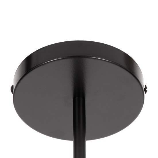 GloboStar® ZANE 00784 Μοντέρνο Φωτιστικό Οροφής Πλέγμα Πολύφωτο 6 x E27 IP20 Μαύρο Μέταλλο - Μ70 x Π70 x Υ100cm