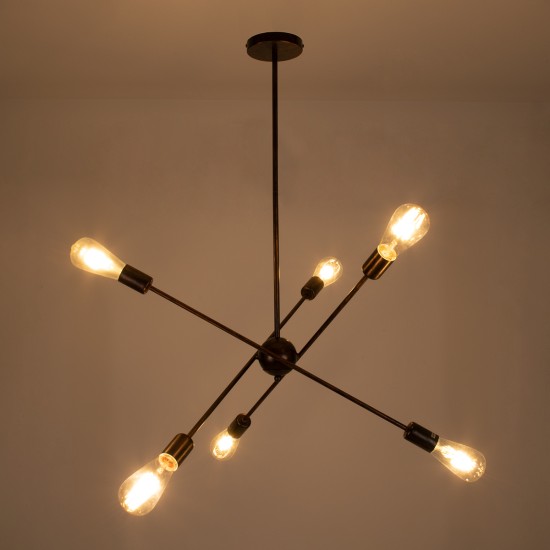 GloboStar® ZANE 00785 Μοντέρνο Φωτιστικό Οροφής Πλέγμα Πολύφωτο 6 x E27 IP20 Χάλκινο Μέταλλο - Μ70 x Π70 x Υ100cm GloboStar® ZANE 00785 Μοντέρνο Φωτιστικό Οροφής Πλέγμα Πολύφωτο 6 x E27 IP20 Χάλκινο Μέταλλο - Μ70 x Π70 x Υ100cm