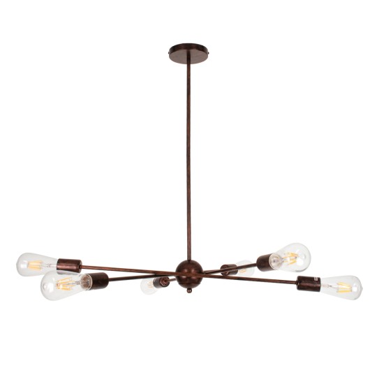 GloboStar® ZANE 00785 Μοντέρνο Φωτιστικό Οροφής Πλέγμα Πολύφωτο 6 x E27 IP20 Χάλκινο Μέταλλο - Μ70 x Π70 x Υ100cm GloboStar® ZANE 00785 Μοντέρνο Φωτιστικό Οροφής Πλέγμα Πολύφωτο 6 x E27 IP20 Χάλκινο Μέταλλο - Μ70 x Π70 x Υ100cm