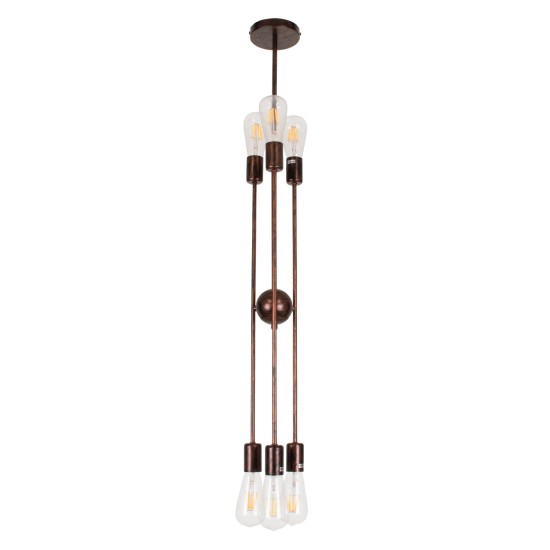 GloboStar® ZANE 00785 Μοντέρνο Φωτιστικό Οροφής Πλέγμα Πολύφωτο 6 x E27 IP20 Χάλκινο Μέταλλο - Μ70 x Π70 x Υ100cm GloboStar® ZANE 00785 Μοντέρνο Φωτιστικό Οροφής Πλέγμα Πολύφωτο 6 x E27 IP20 Χάλκινο Μέταλλο - Μ70 x Π70 x Υ100cm