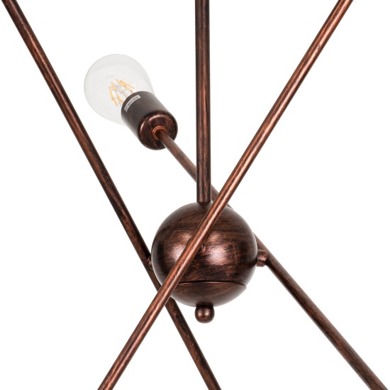 GloboStar® ZANE 00785 Μοντέρνο Φωτιστικό Οροφής Πλέγμα Πολύφωτο 6 x E27 IP20 Χάλκινο Μέταλλο - Μ70 x Π70 x Υ100cm GloboStar® ZANE 00785 Μοντέρνο Φωτιστικό Οροφής Πλέγμα Πολύφωτο 6 x E27 IP20 Χάλκινο Μέταλλο - Μ70 x Π70 x Υ100cm