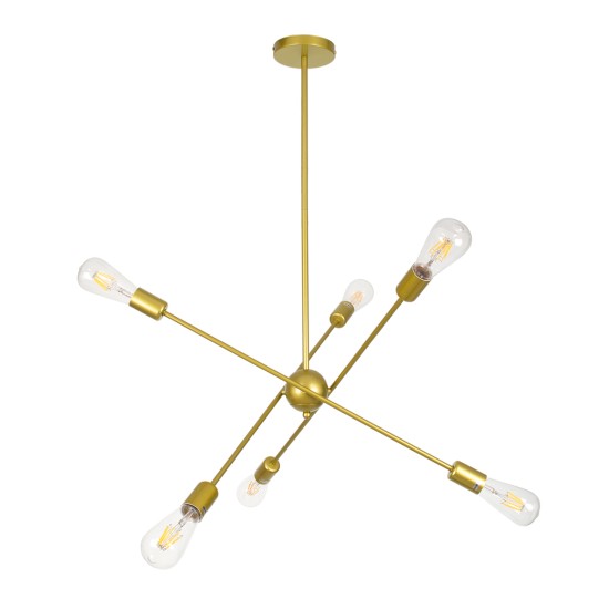 GloboStar® ZANE 00786 Μοντέρνο Φωτιστικό Οροφής Πλέγμα Πολύφωτο 6 x E27 IP20 Χρυσό Μέταλλο - Μ70 x Π70 x Υ100cm GloboStar® ZANE 00786 Μοντέρνο Φωτιστικό Οροφής Πλέγμα Πολύφωτο 6 x E27 IP20 Χρυσό Μέταλλο - Μ70 x Π70 x Υ100cm