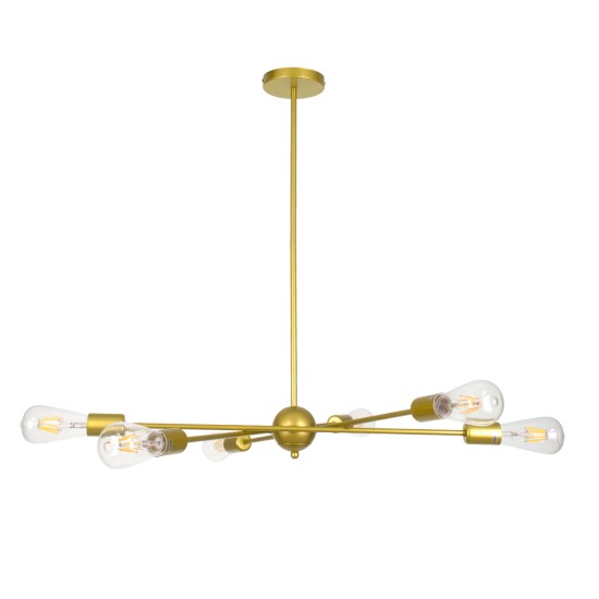 GloboStar® ZANE 00786 Μοντέρνο Φωτιστικό Οροφής Πλέγμα Πολύφωτο 6 x E27 IP20 Χρυσό Μέταλλο - Μ70 x Π70 x Υ100cm GloboStar® ZANE 00786 Μοντέρνο Φωτιστικό Οροφής Πλέγμα Πολύφωτο 6 x E27 IP20 Χρυσό Μέταλλο - Μ70 x Π70 x Υ100cm