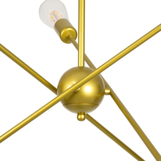 GloboStar® ZANE 00786 Μοντέρνο Φωτιστικό Οροφής Πλέγμα Πολύφωτο 6 x E27 IP20 Χρυσό Μέταλλο - Μ70 x Π70 x Υ100cm GloboStar® ZANE 00786 Μοντέρνο Φωτιστικό Οροφής Πλέγμα Πολύφωτο 6 x E27 IP20 Χρυσό Μέταλλο - Μ70 x Π70 x Υ100cm