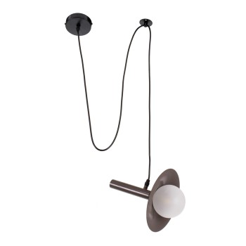 GLOBOSTAR® CELEST 00791 Μοντέρνο Κρεμαστό Φωτιστικό Οροφής με Ντουί 1 x G9 AC 220-240V IP20 - Καφέ & Λευκό - Μ20 x Π20 x Υ26.5cm