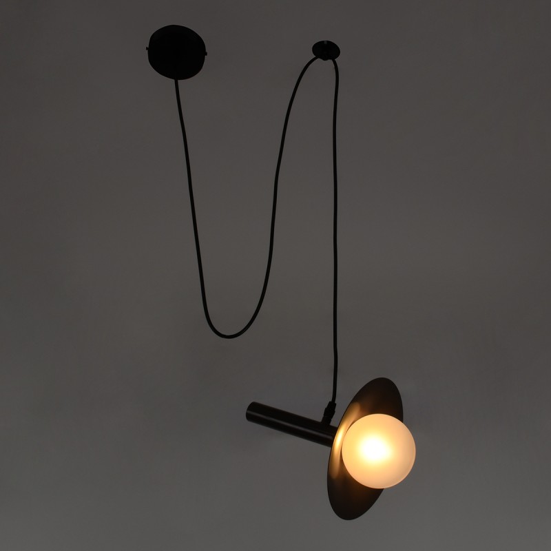 GloboStar® CELEST 00791 Μοντέρνο Κρεμαστό Φωτιστικό Ανάρτηση Μονόφωτο 1 x G9 Καφέ Μέταλλο με Λευκό Γυαλί - Μ20 x Π20 x Υ26.5cm