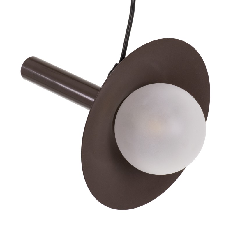 GloboStar® CELEST 00791 Μοντέρνο Κρεμαστό Φωτιστικό Ανάρτηση Μονόφωτο 1 x G9 Καφέ Μέταλλο με Λευκό Γυαλί - Μ20 x Π20 x Υ26.5cm