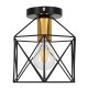 GloboStar® TRON 00792 Μοντέρνο Φωτιστικό Οροφής Πλέγμα Μονόφωτο 1 x E27 IP20 Μαύρο & Χρυσό Μέταλλο - Μ18 x Π18 x Υ19.5cm GloboStar® TRON 00792 Μοντέρνο Φωτιστικό Οροφής Πλέγμα Μονόφωτο 1 x E27 IP20 Μαύρο & Χρυσό Μέταλλο - Μ18 x Π18 x Υ19.5cm