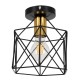 GloboStar® TRON 00792 Μοντέρνο Φωτιστικό Οροφής Πλέγμα Μονόφωτο 1 x E27 IP20 Μαύρο & Χρυσό Μέταλλο - Μ18 x Π18 x Υ19.5cm GloboStar® TRON 00792 Μοντέρνο Φωτιστικό Οροφής Πλέγμα Μονόφωτο 1 x E27 IP20 Μαύρο & Χρυσό Μέταλλο - Μ18 x Π18 x Υ19.5cm