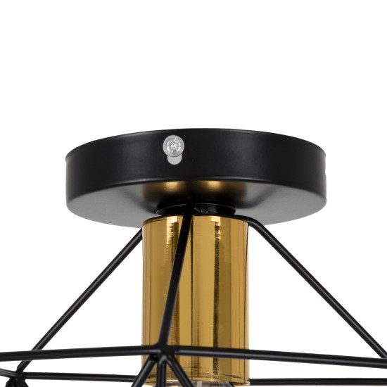 GloboStar® TRON 00792 Μοντέρνο Φωτιστικό Οροφής Πλέγμα Μονόφωτο 1 x E27 IP20 Μαύρο & Χρυσό Μέταλλο - Μ18 x Π18 x Υ19.5cm GloboStar® TRON 00792 Μοντέρνο Φωτιστικό Οροφής Πλέγμα Μονόφωτο 1 x E27 IP20 Μαύρο & Χρυσό Μέταλλο - Μ18 x Π18 x Υ19.5cm