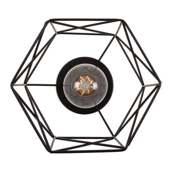 GloboStar® TRON 00792 Μοντέρνο Φωτιστικό Οροφής Πλέγμα Μονόφωτο 1 x E27 IP20 Μαύρο & Χρυσό Μέταλλο - Μ18 x Π18 x Υ19.5cm GloboStar® TRON 00792 Μοντέρνο Φωτιστικό Οροφής Πλέγμα Μονόφωτο 1 x E27 IP20 Μαύρο & Χρυσό Μέταλλο - Μ18 x Π18 x Υ19.5cm