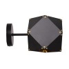 GloboStar® WELLES 00794 Μοντέρνο Επιτοίχιο Φωτιστικό Απλίκα Μονόφωτο 1 x E27 IP20 Μαύρο & Χρυσό Μέταλλο - Μ17 x Π28 x Υ17cm