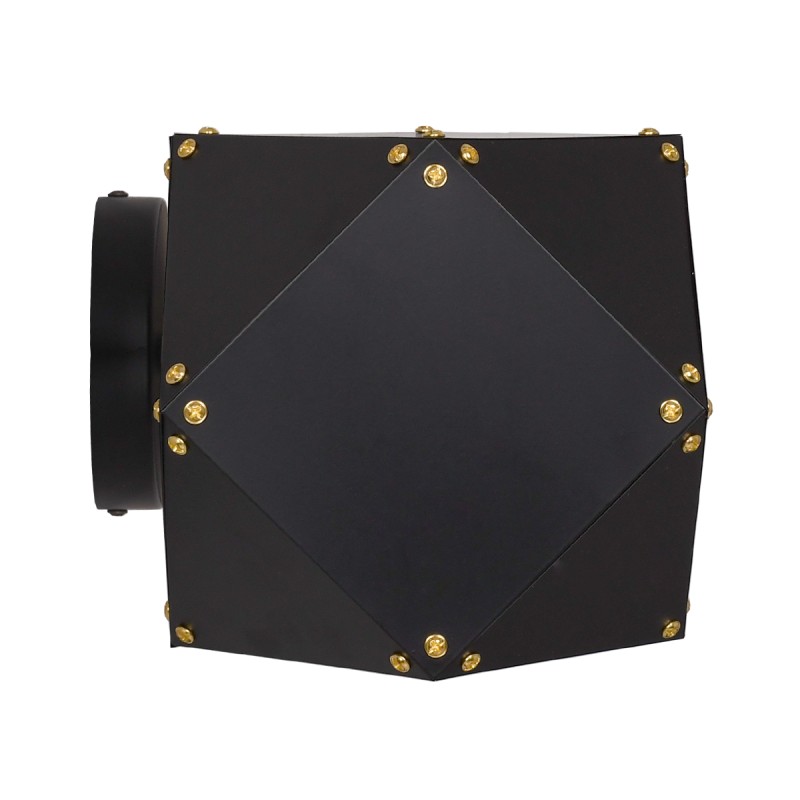 GloboStar® WELLES 00795 Μοντέρνο Επιτοίχιο Φωτιστικό Απλίκα Δίφωτο 2 x E27 IP20 Μαύρο & Χρυσό Μέταλλο - Μ52 x Π21 x Υ17cm