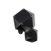 GloboStar® WELLES 00795 Μοντέρνο Επιτοίχιο Φωτιστικό Απλίκα Δίφωτο 2 x E27 IP20 Μαύρο & Χρυσό Μέταλλο - Μ52 x Π21 x Υ17cm