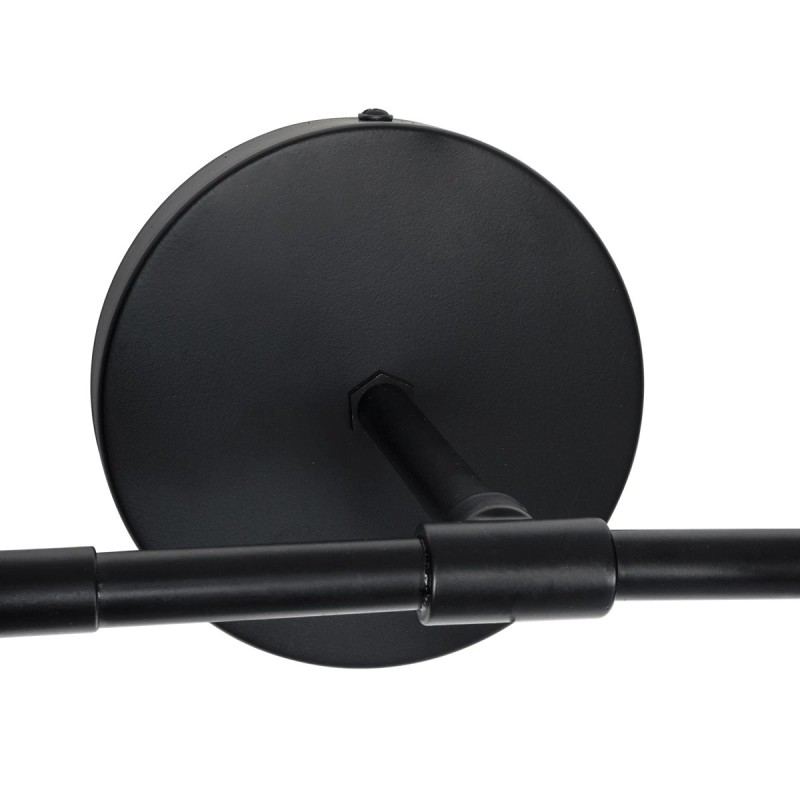 GloboStar® WELLES 00795 Μοντέρνο Επιτοίχιο Φωτιστικό Απλίκα Δίφωτο 2 x E27 IP20 Μαύρο & Χρυσό Μέταλλο - Μ52 x Π21 x Υ17cm