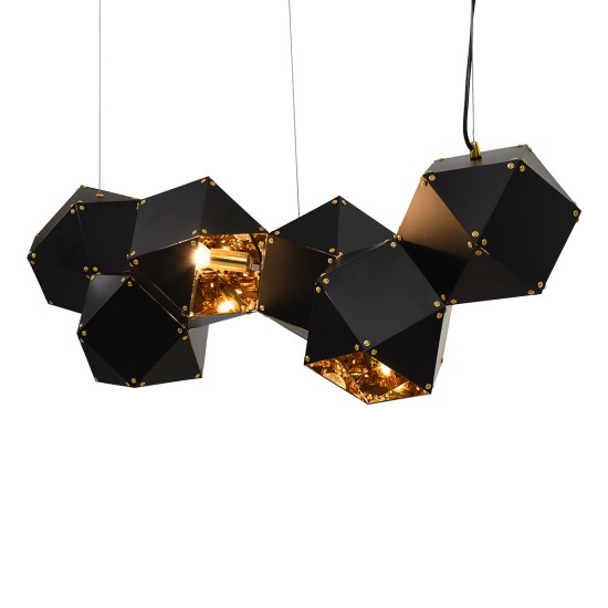 GloboStar® WELLES Replica 00797 Μοντέρνο Κρεμαστό Φωτιστικό Ανάρτηση Πολύφωτο 6 x E14 IP20 Μαύρο & Χρυσό Μέταλλο - Μ98 x Π32 x Υ30cm GloboStar® WELLES Replica 00797 Μοντέρνο Κρεμαστό Φωτιστικό Ανάρτηση Πολύφωτο 6 x E14 IP20 Μαύρο & Χρυσό Μέταλλο - Μ98 x Π32 x Υ30cm