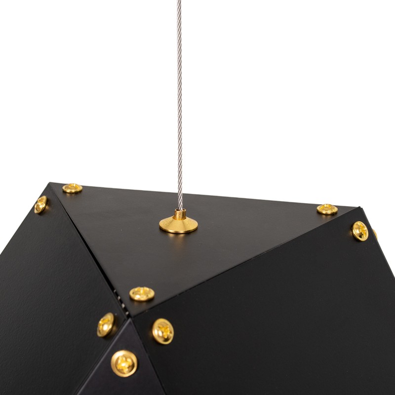 GloboStar® WELLES Replica 00797 Μοντέρνο Κρεμαστό Φωτιστικό Ανάρτηση Πολύφωτο 6 x E14 IP20 Μαύρο & Χρυσό Μέταλλο - Μ98 x Π32 x Υ30cm