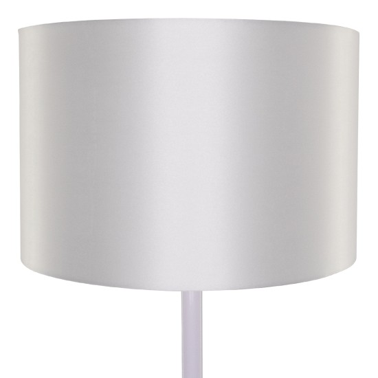 GloboStar® ASHLEY 00823 Μοντέρνο Επιδαπέδιο Φωτιστικό Μονόφωτο 1 x E27 IP20 Λευκό Μέταλλο με Λευκό Ύφασμα - Μ35 x Π35 x Υ145cm
