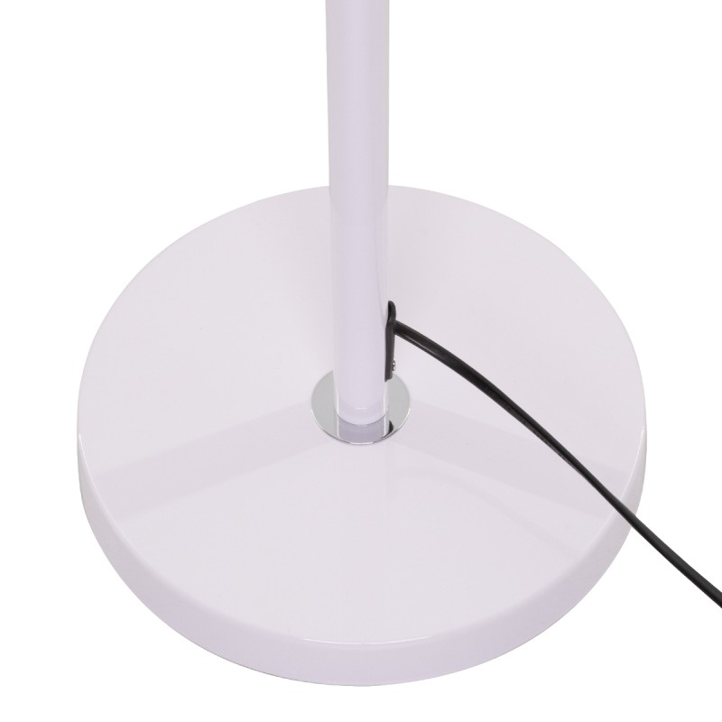 GloboStar® ASHLEY 00823 Μοντέρνο Επιδαπέδιο Φωτιστικό Μονόφωτο 1 x E27 IP20 Λευκό Μέταλλο με Λευκό Ύφασμα - Μ35 x Π35 x Υ145cm