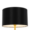 GloboStar® ASHLEY 00825 Μοντέρνο Επιδαπέδιο Φωτιστικό Μονόφωτο 1 x E27 IP20 Χρυσό Μέταλλο με Μαύρο Ύφασμα - Μ40 x Π40 x Υ148cm