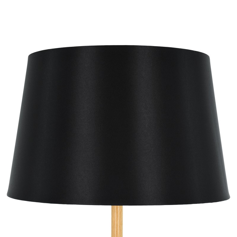 GloboStar® CEDAR 00827 Μοντέρνο Επιδαπέδιο Φωτιστικό Μονόφωτο 1 x E27 IP20 Μαύρο Μέταλλο, Μαύρο Ύφασμα με Μπεζ Ξύλο - Μ40 x Π40 x Υ148cm