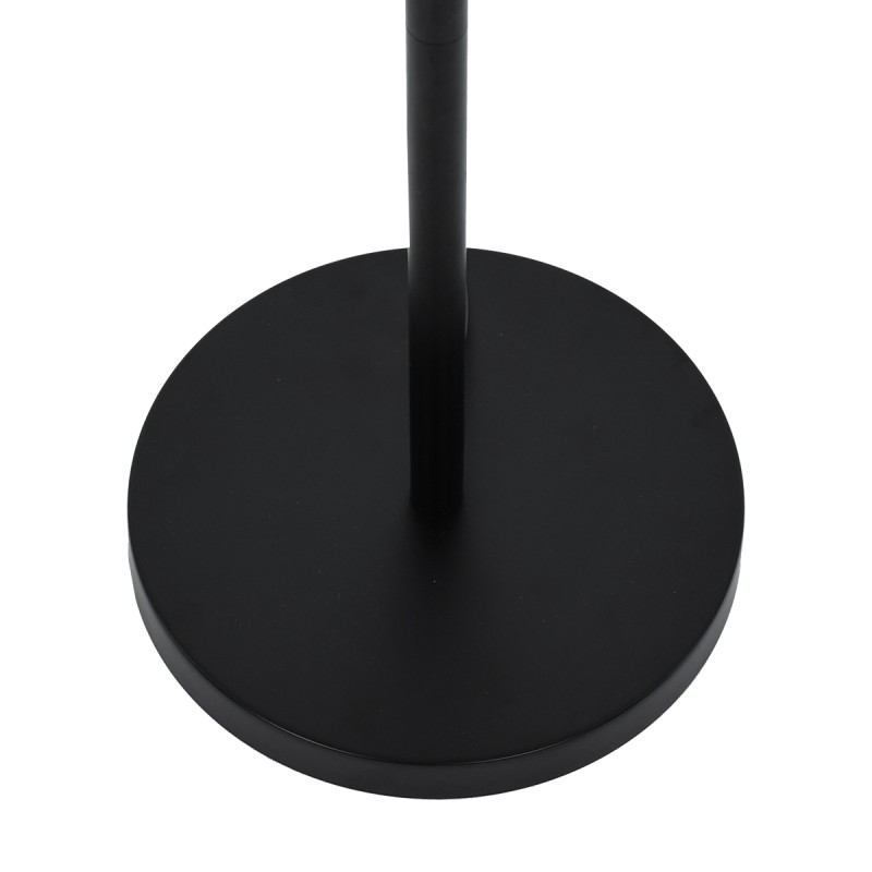 GloboStar® CEDAR 00827 Μοντέρνο Επιδαπέδιο Φωτιστικό Μονόφωτο 1 x E27 IP20 Μαύρο Μέταλλο, Μαύρο Ύφασμα με Μπεζ Ξύλο - Μ40 x Π40 x Υ148cm