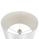 GloboStar® CEDAR 00828 Μοντέρνο Επιδαπέδιο Φωτιστικό Μονόφωτο 1 x E27 IP20 Λευκό Μέταλλο, Λευκό Ύφασμα με Μπεζ Ξύλο - Μ40 x Π40 x Υ148cm