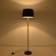 GloboStar® CEDAR 00829 Μοντέρνο Επιδαπέδιο Φωτιστικό Μονόφωτο 1 x E27 IP20 Χρυσό Μέταλλο με Μαύρο Ύφασμα - Μ40 x Π40 x Υ148cm