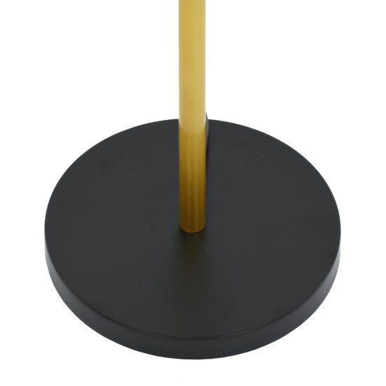 GloboStar® CEDAR 00829 Μοντέρνο Επιδαπέδιο Φωτιστικό Μονόφωτο 1 x E27 IP20 Χρυσό Μέταλλο με Μαύρο Ύφασμα - Μ40 x Π40 x Υ148cm