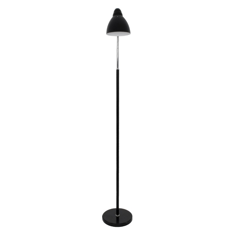 GloboStar® VERSA 00830 Μοντέρνο Επιδαπέδιο Φωτιστικό Μονόφωτο 1 x E27 IP20 Μαύρο & Ασημί Μέταλλο με Μαύρο Μάρμαρο - Μ14.5 x Π14.5 x Υ155cm