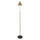 GloboStar® VERSA 00832 Μοντέρνο Επιδαπέδιο Φωτιστικό Μονόφωτο 1 x E27 IP20 Χρυσό & Ασημί Μέταλλο με Μαύρο Μάρμαρο - Μ15 x Π15 x Υ155cm