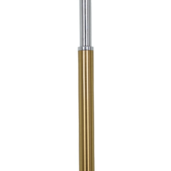 GloboStar® VERSA 00832 Μοντέρνο Επιδαπέδιο Φωτιστικό Μονόφωτο 1 x E27 IP20 Χρυσό & Ασημί Μέταλλο με Μαύρο Μάρμαρο - Μ15 x Π15 x Υ155cm