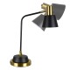 GloboStar® LETO 00834 Μοντέρνο Επιτραπέζιο Φωτιστικό Γραφείου Μονόφωτο Μεταλλικό Μαύρο - Χρυσό Φ13 x Μ30 x Π18 x Υ54cm