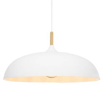 GLOBOSTAR® VALLETE 00837 Μοντέρνο Κρεμαστό Φωτιστικό Οροφής με Ντουί 1 x E27 AC 220-240V IP20 - Λευκό & Μπεζ - Μ60 x Π60 x Υ35cm