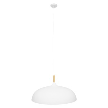 GLOBOSTAR® VALLETE 00837 Μοντέρνο Κρεμαστό Φωτιστικό Οροφής με Ντουί 1 x E27 AC 220-240V IP20 - Λευκό & Μπεζ - Μ60 x Π60 x Υ35cm