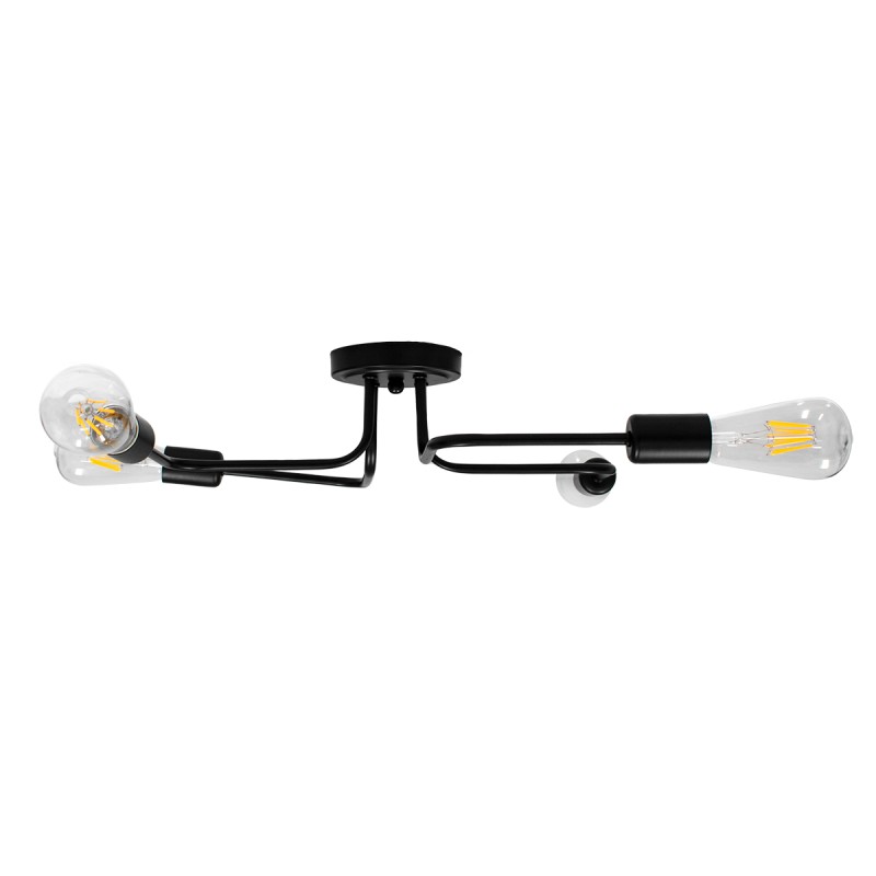 GloboStar® LIBERTA 00838 Μοντέρνο Φωτιστικό Οροφής Πλέγμα Πολύφωτο 4 x E27 IP20 Μαύρο Μέταλλο - Μ44.5 x Π44.5 x Υ12cm