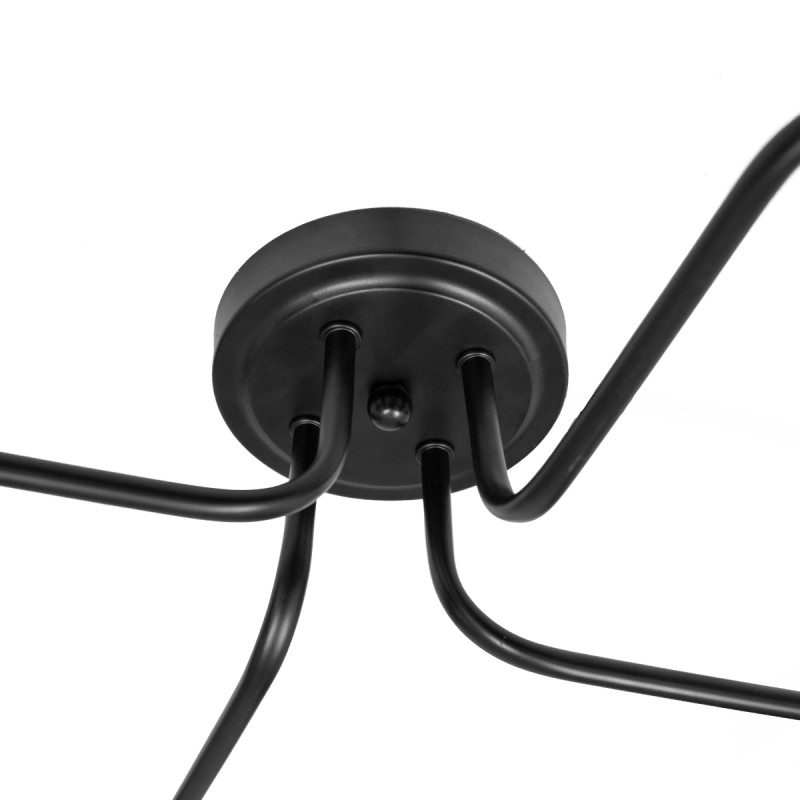 GloboStar® LIBERTA 00838 Μοντέρνο Φωτιστικό Οροφής Πλέγμα Πολύφωτο 4 x E27 IP20 Μαύρο Μέταλλο - Μ44.5 x Π44.5 x Υ12cm