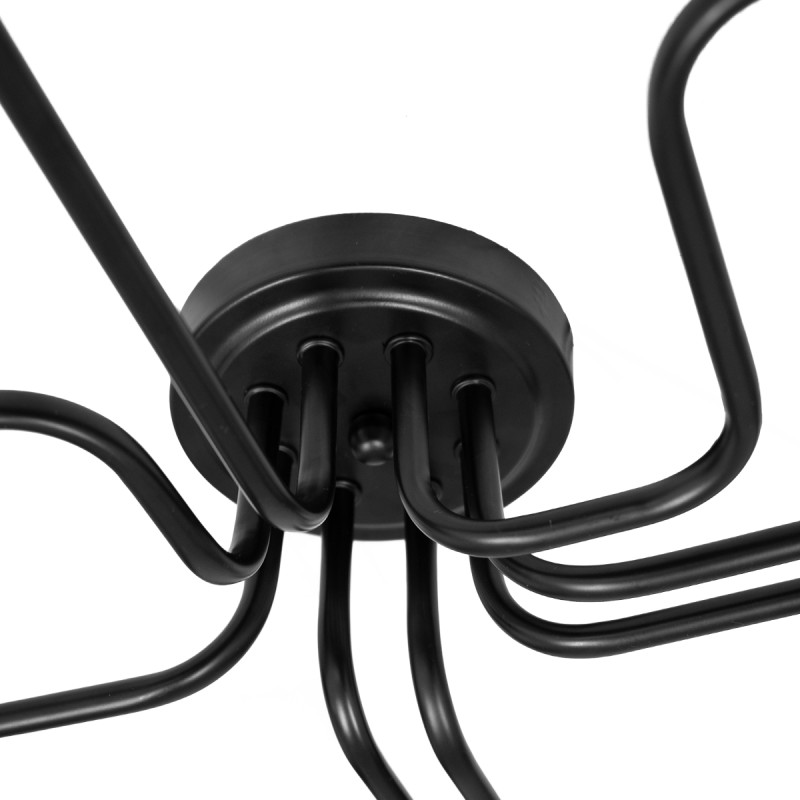 GloboStar® LIBERTA 00840 Μοντέρνο Φωτιστικό Οροφής Πλέγμα Πολύφωτο 8 x E27 IP20 Μαύρο Μέταλλο - Μ102 x Π72 x Υ10.5cm