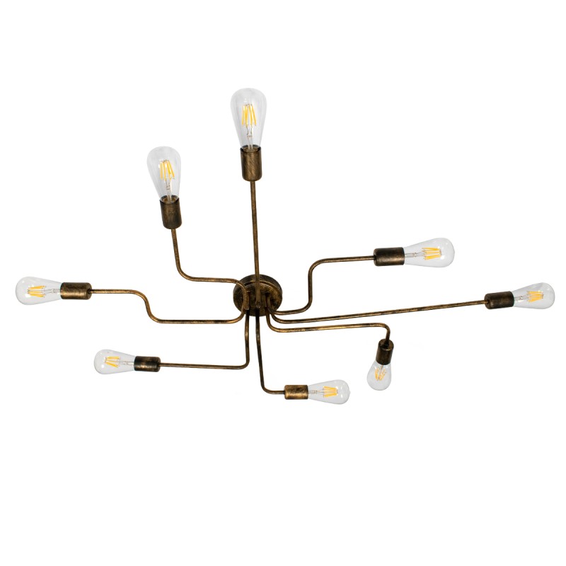 GloboStar® LIBERTA 00841 Μοντέρνο Φωτιστικό Οροφής Πλέγμα Πολύφωτο 8 x E27 IP20 Μπρούτζινο Μέταλλο - Μ102 x Π72 x Υ10.5cm