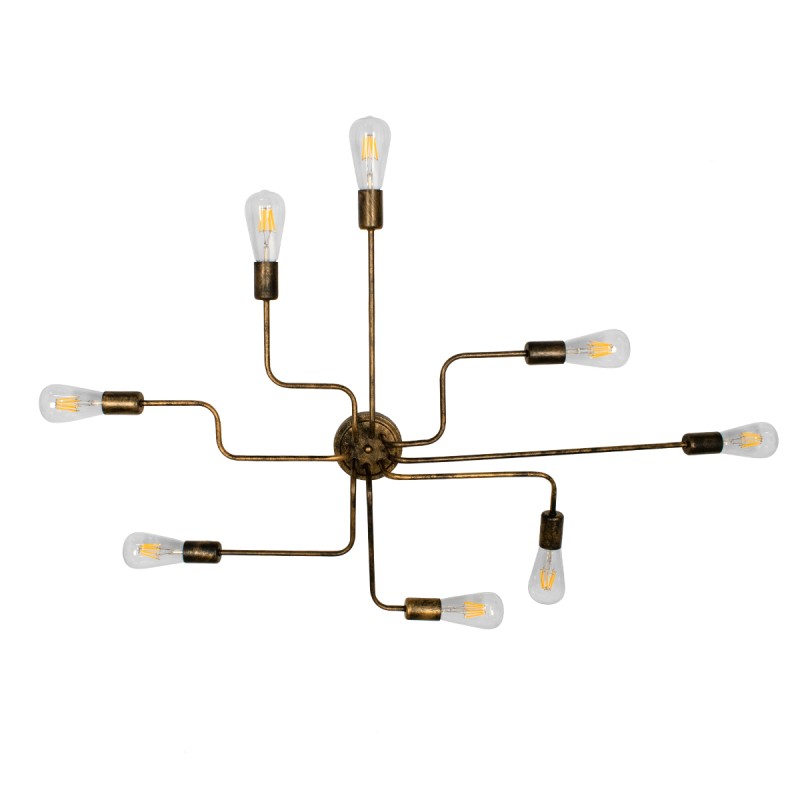GloboStar® LIBERTA 00841 Μοντέρνο Φωτιστικό Οροφής Πλέγμα Πολύφωτο 8 x E27 IP20 Μπρούτζινο Μέταλλο - Μ102 x Π72 x Υ10.5cm