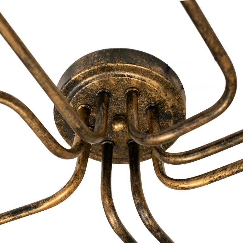 GloboStar® LIBERTA 00841 Μοντέρνο Φωτιστικό Οροφής Πλέγμα Πολύφωτο 8 x E27 IP20 Μπρούτζινο Μέταλλο - Μ102 x Π72 x Υ10.5cm