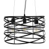 GloboStar® TOKEN 00855 Μοντέρνο Κρεμαστό Φωτιστικό Πλέγμα Τρίφωτο 3 x E27 IP20 Μαύρο Μέταλλο - Μ43 x Π43 x Υ29cm