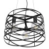 GloboStar® TOKEN 00855 Μοντέρνο Κρεμαστό Φωτιστικό Πλέγμα Τρίφωτο 3 x E27 IP20 Μαύρο Μέταλλο - Μ43 x Π43 x Υ29cm