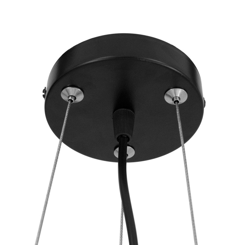 GloboStar® TOKEN 00855 Μοντέρνο Κρεμαστό Φωτιστικό Πλέγμα Τρίφωτο 3 x E27 IP20 Μαύρο Μέταλλο - Μ43 x Π43 x Υ29cm