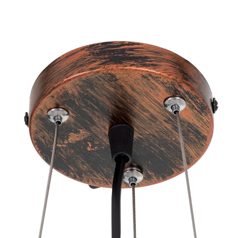 GloboStar® TOKEN 00856 Μοντέρνο Κρεμαστό Φωτιστικό Πλέγμα Τρίφωτο 3 x E27 IP20 Χάλκινο Μέταλλο Μ43 x Π43 x Υ29cm