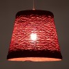 GloboStar® PLAYROOM 00863 Vintage Κρεμαστό Φωτιστικό Καμπάνα Μονόφωτο 1 x E27 IP20 Κόκκινο Rattan - Μ32 x Π32 x Υ27cm